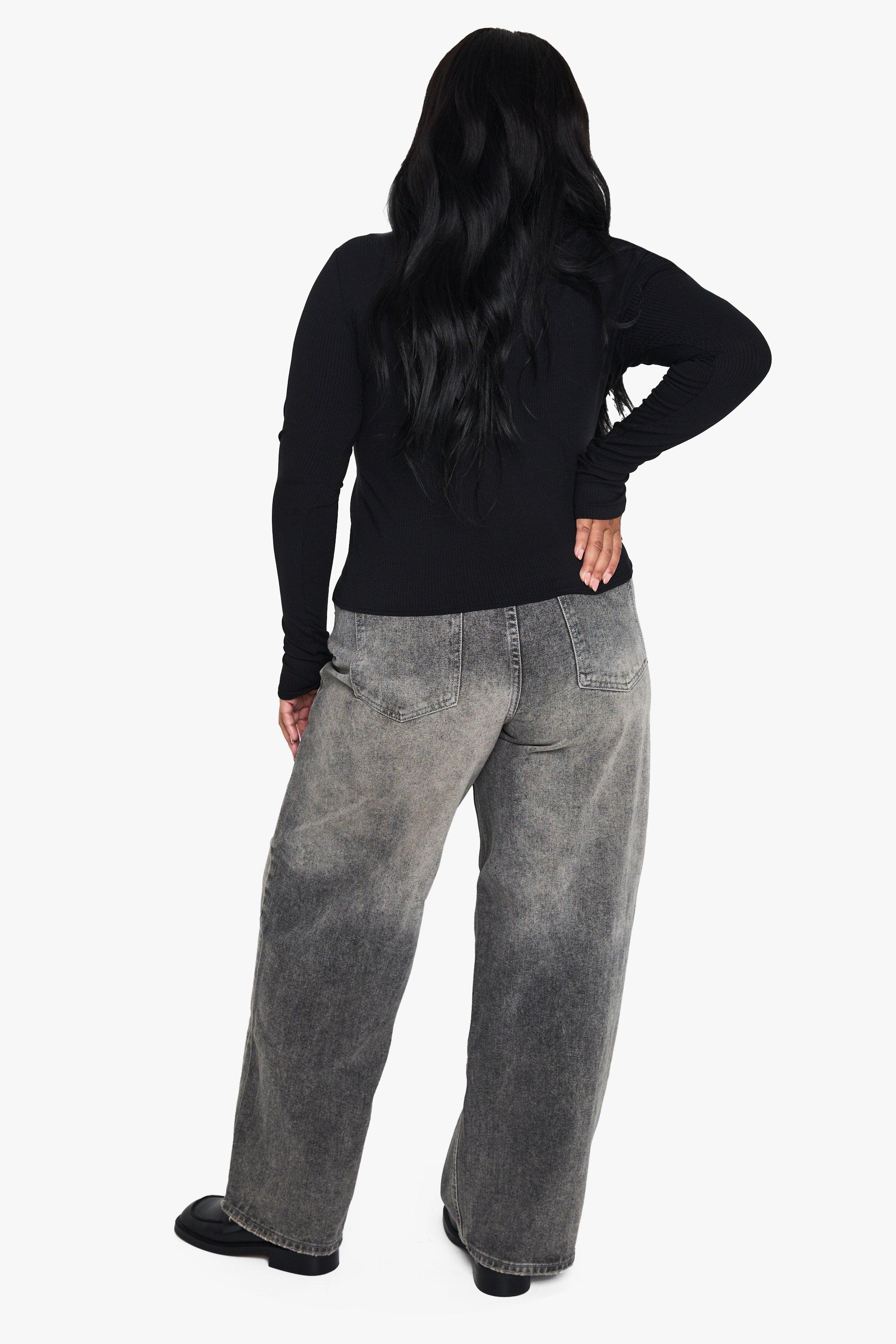 Grande taille Jean droit delave